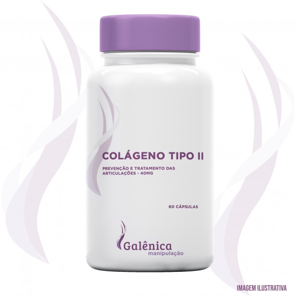 Colágeno tipo II - Prevenção e tratamento das articulações - 40mg - 60 cápsulas